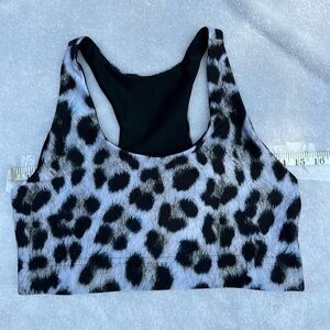NWT Terez high shine leopard sports bra sz L